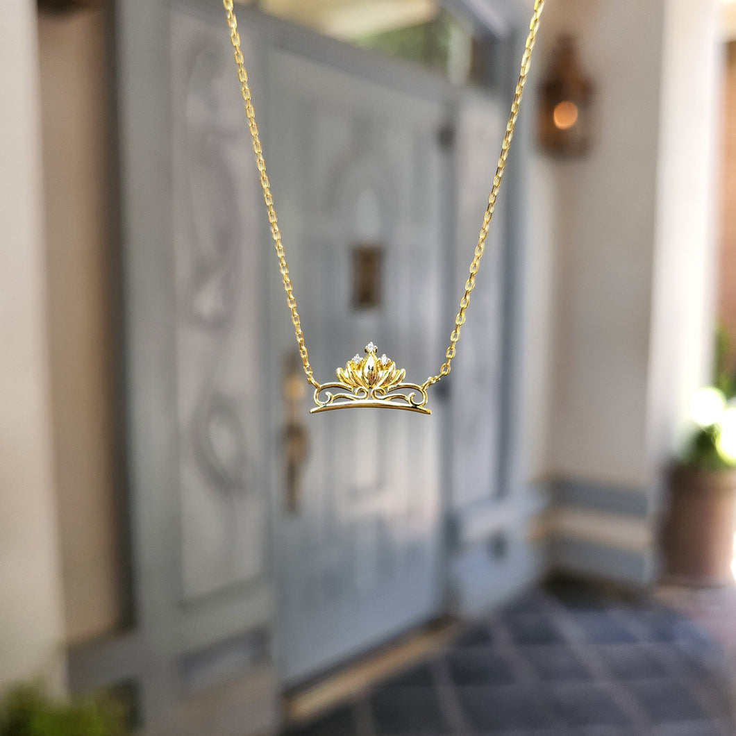 PREORDER Tiana Water Lily Crown Necklace