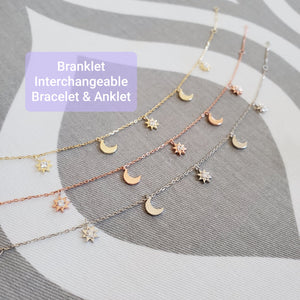 Bright Suns Rising Moons Interchangeable Bracelet / Anklet