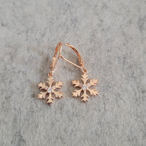 Crystal Snowflake Drop Earrings