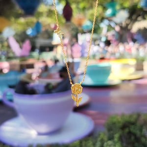 Wonderland Flower and Bread and Butterfly Necklace