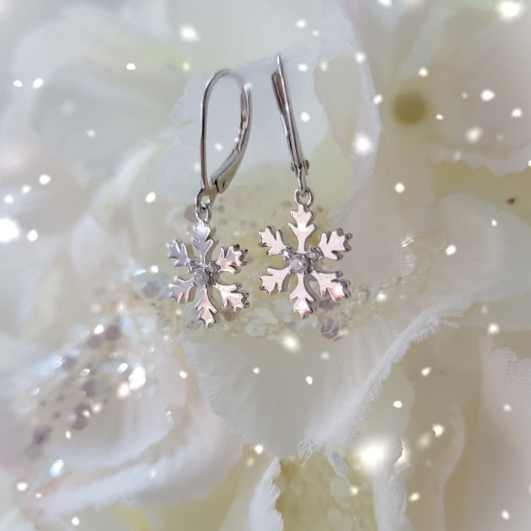 Crystal Snowflake Drop Earrings