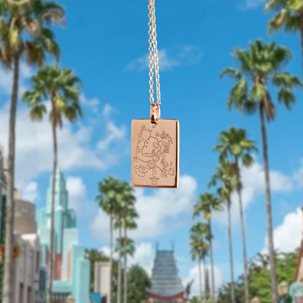 Hollywood Studios Park Map Necklace