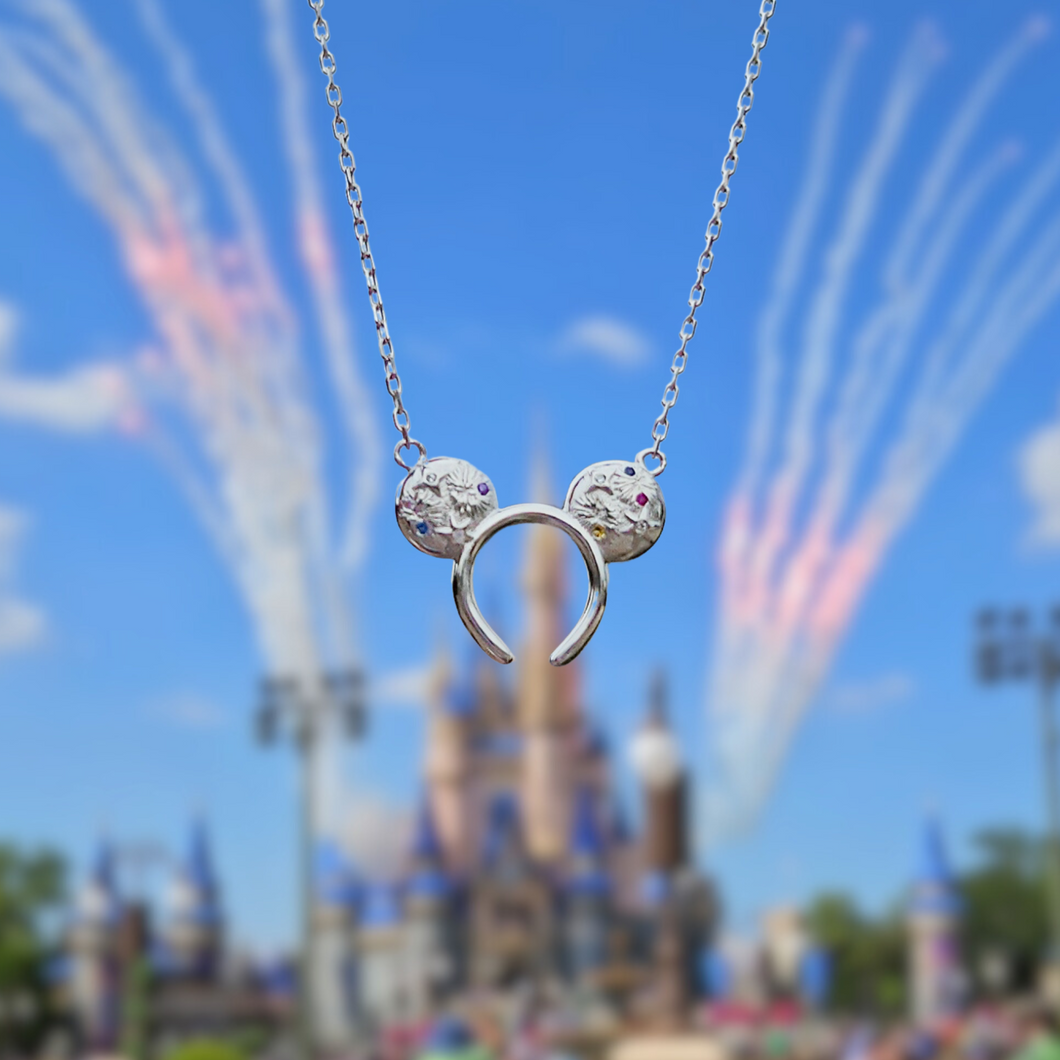 Fireworks Mickey Ears Necklace